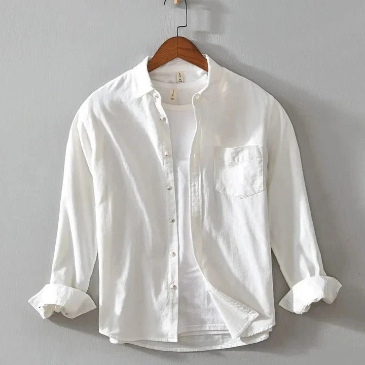 Chemise décontractée en coton à manches longues avec poche