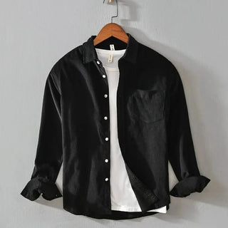 Chemise décontractée en coton à manches longues avec poche
