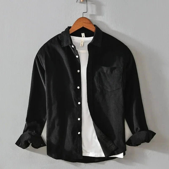 Chemise décontractée en coton à manches longues avec poche