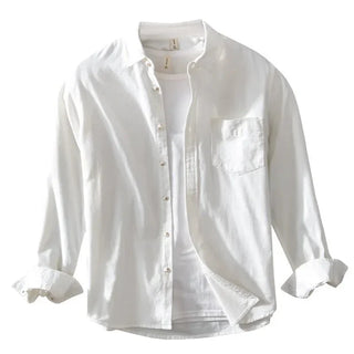 Chemise décontractée en coton à manches longues avec poche