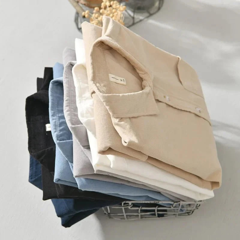 Chemise décontractée en coton à manches longues avec poche