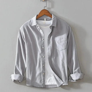 Chemise décontractée en coton à manches longues avec poche