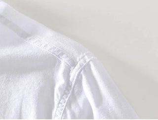 Chemise de plage blanche en coton à manches longues