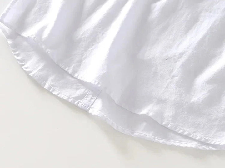 Chemise de plage blanche en coton à manches longues