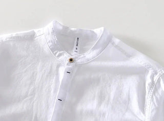 Chemise de plage blanche en coton à manches longues