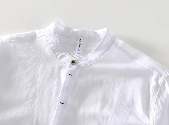 Chemise de plage blanche en coton à manches longues