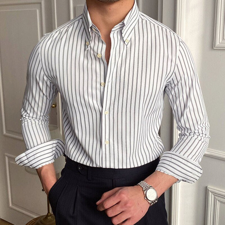 Chemise rétro décontractée à rayures