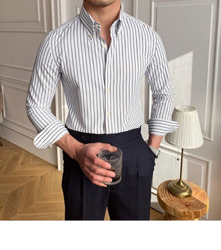 Chemise rétro décontractée à rayures