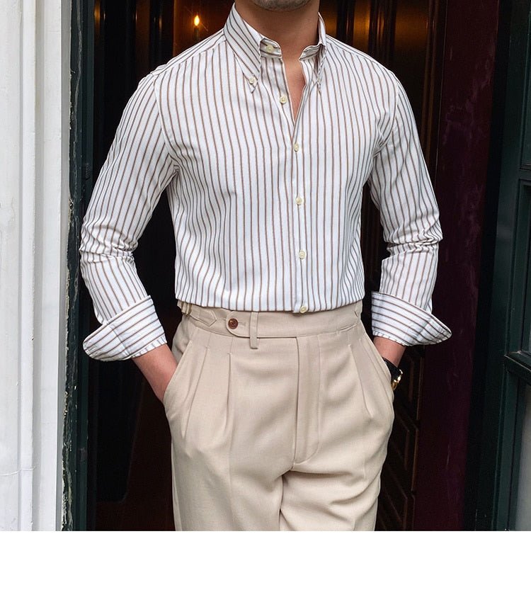Chemise rétro décontractée à rayures