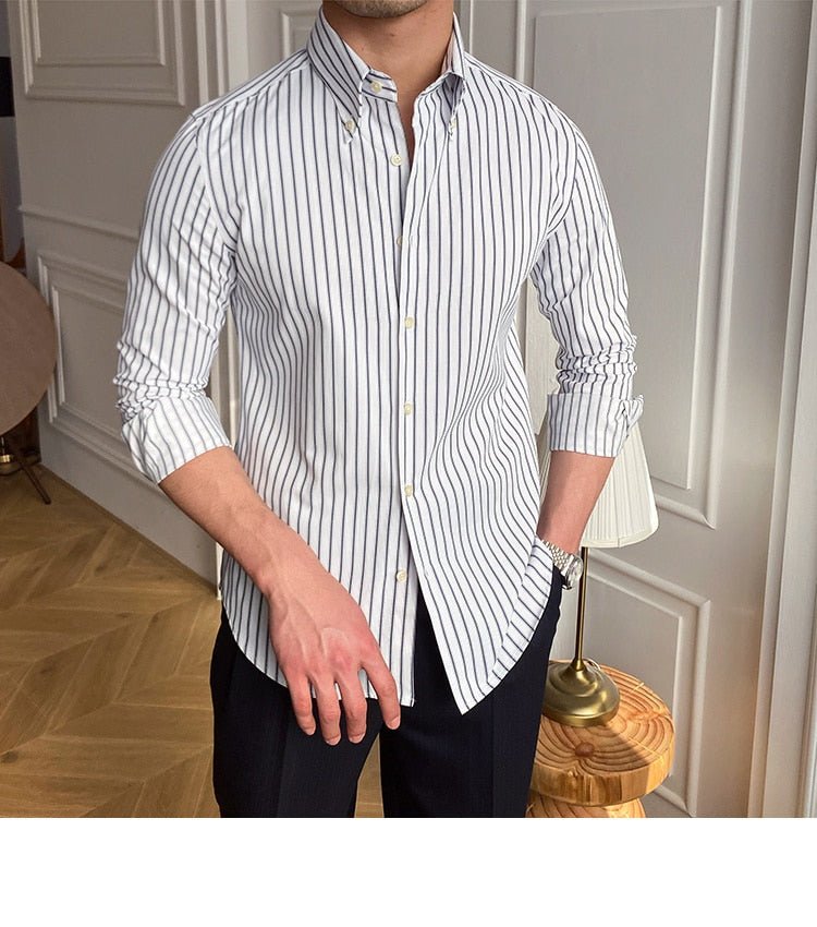 Chemise rétro décontractée à rayures