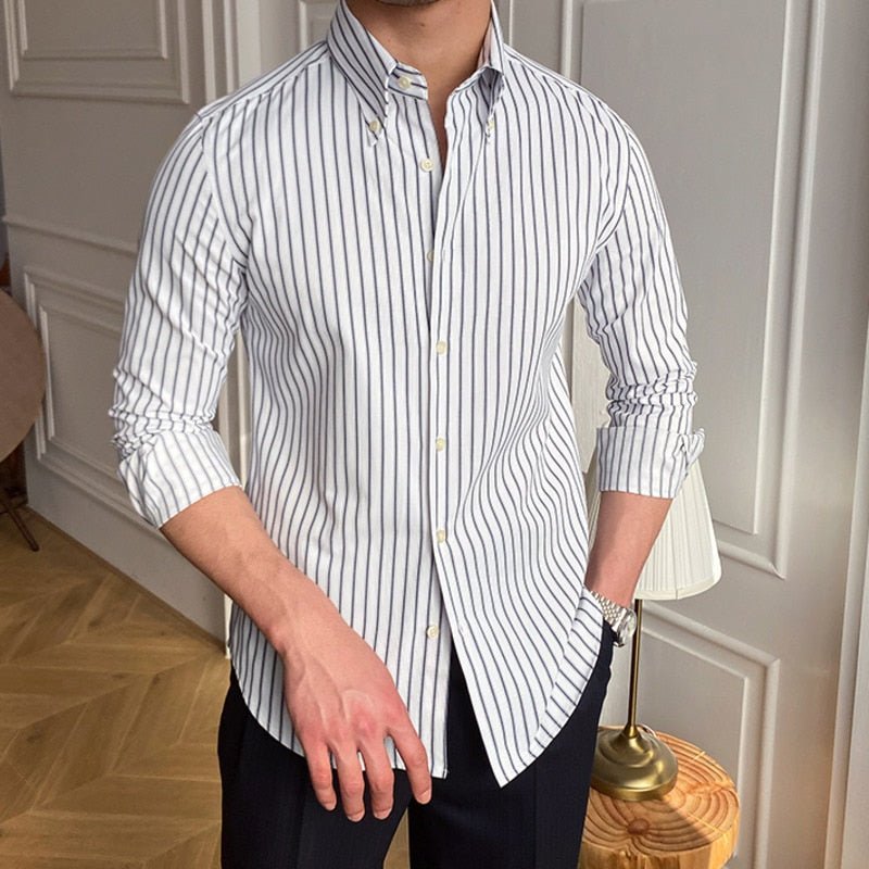 Chemise rétro décontractée à rayures