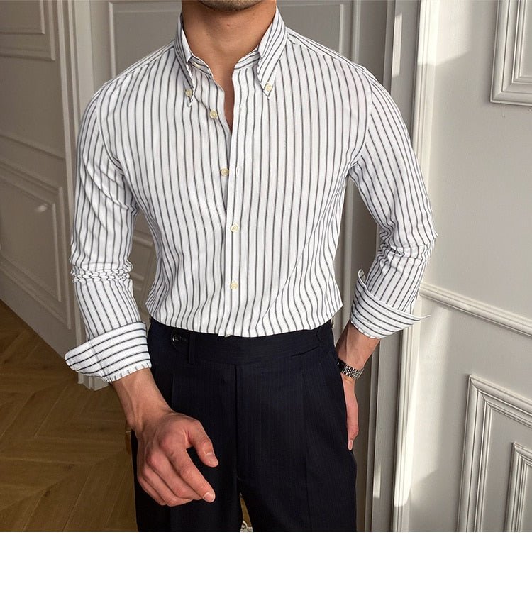Chemise rétro décontractée à rayures