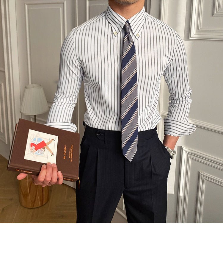 Chemise rétro décontractée à rayures