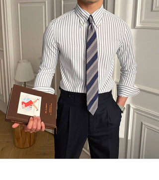 Chemise rétro décontractée à rayures