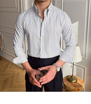 Chemise rétro décontractée à rayures