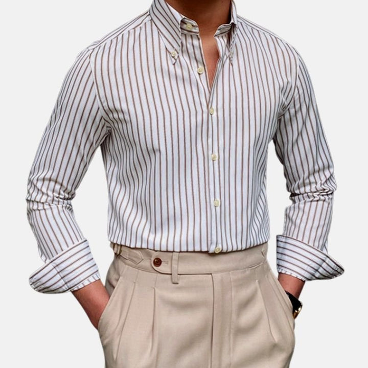 Chemise rétro décontractée à rayures
