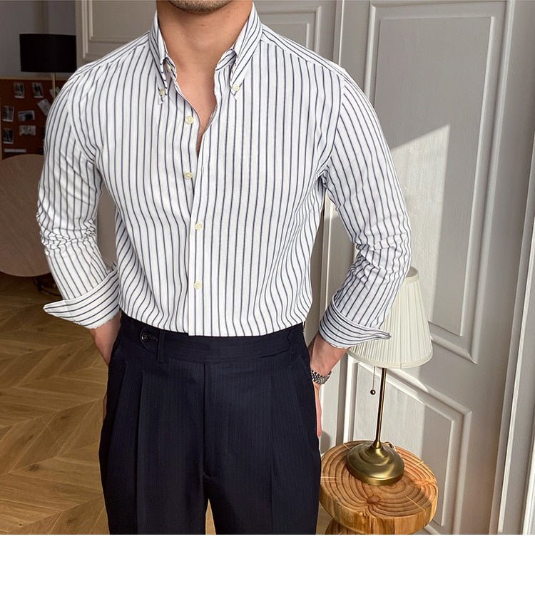 Chemise rétro décontractée à rayures