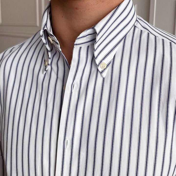 Chemise rétro décontractée à rayures