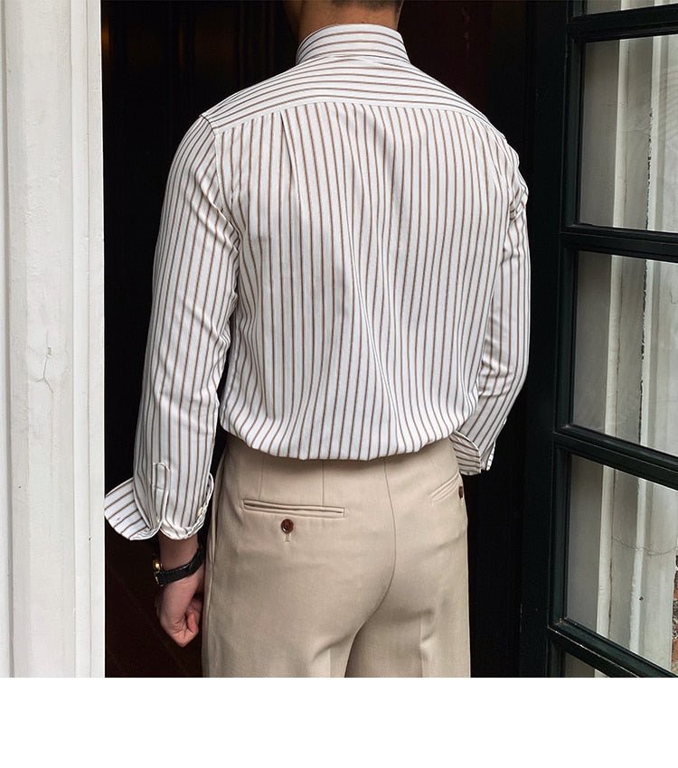 Chemise rétro décontractée à rayures