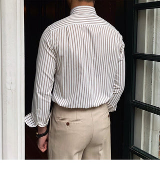 Chemise rétro décontractée à rayures