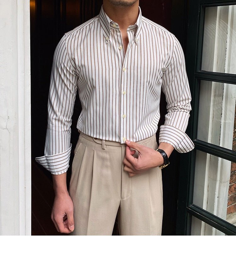 Chemise rétro décontractée à rayures