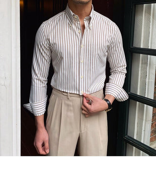 Chemise rétro décontractée à rayures