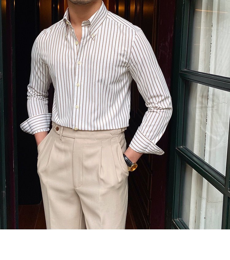 Chemise rétro décontractée à rayures