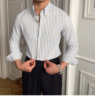 Chemise rétro décontractée à rayures