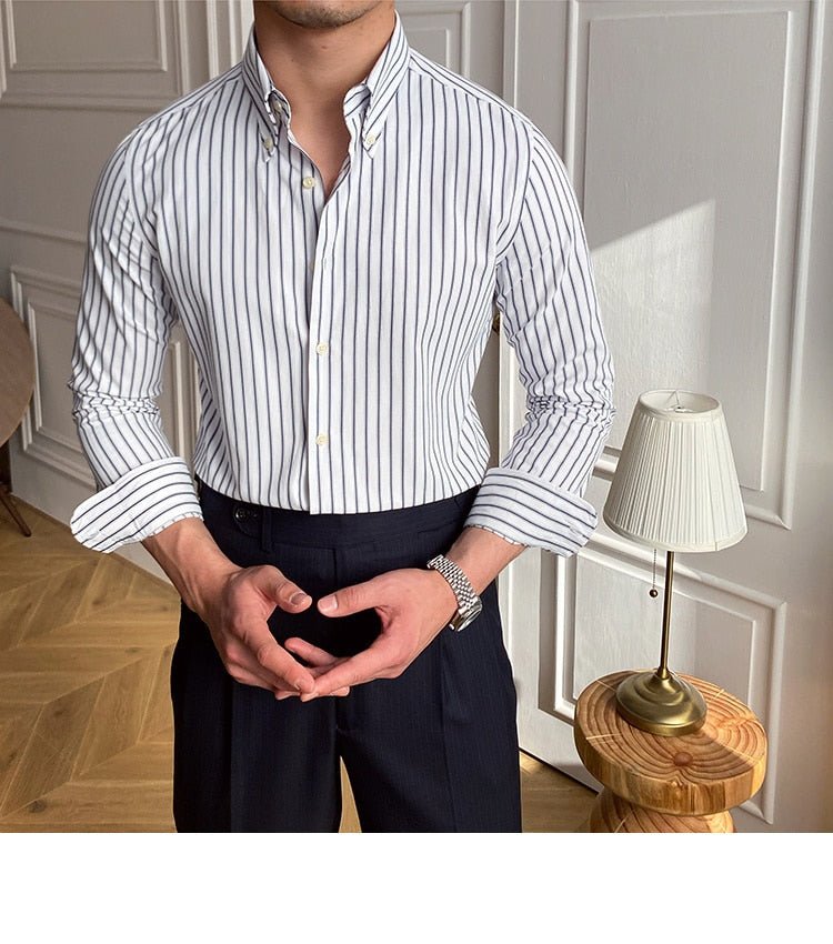 Chemise rétro décontractée à rayures