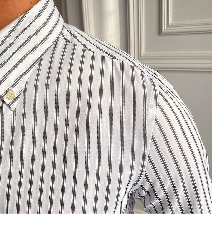 Chemise rétro décontractée à rayures