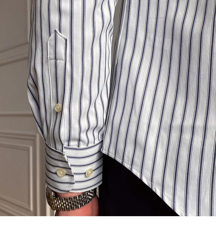 Chemise rétro décontractée à rayures
