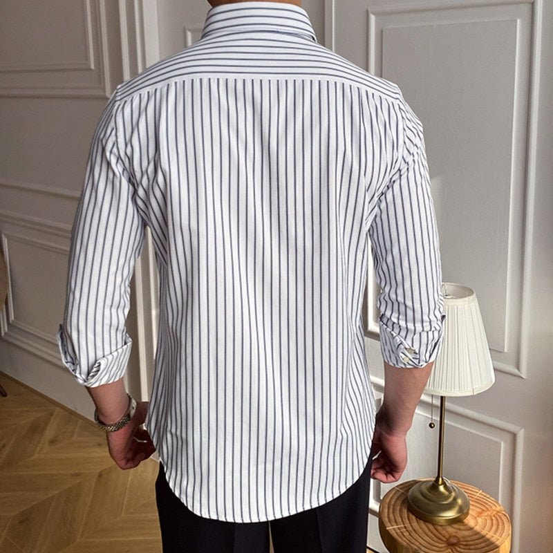 Chemise rétro décontractée à rayures