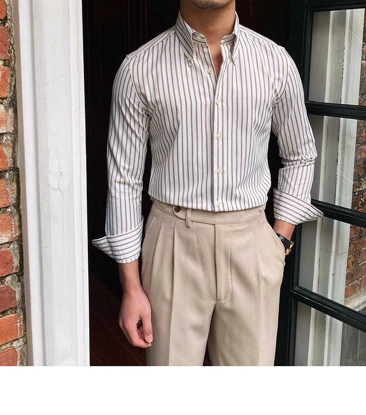 Chemise rétro décontractée à rayures