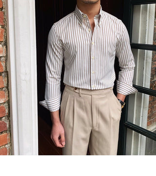 Chemise rétro décontractée à rayures