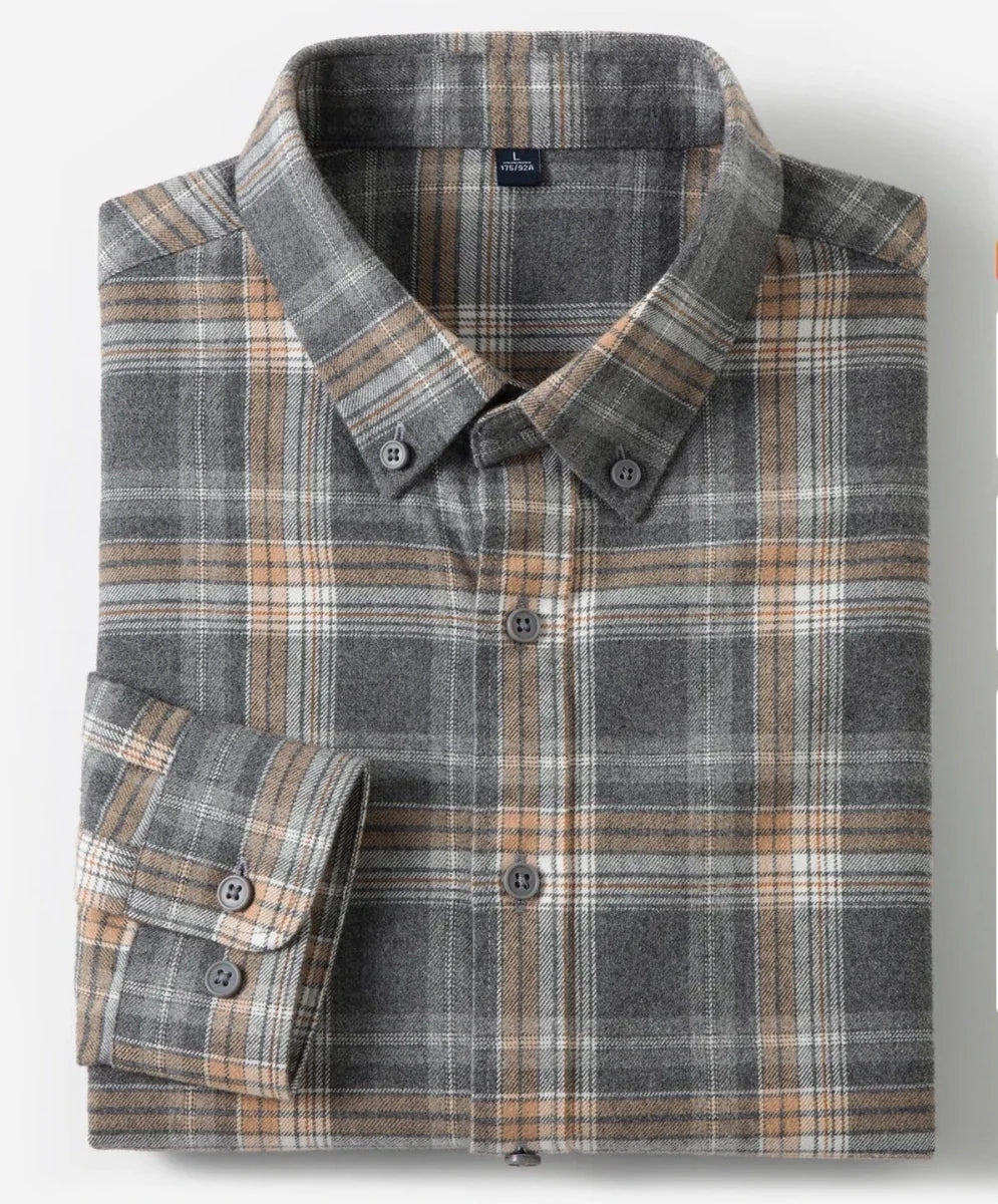 Casual overhemd met lange mouwen en geruit patroon