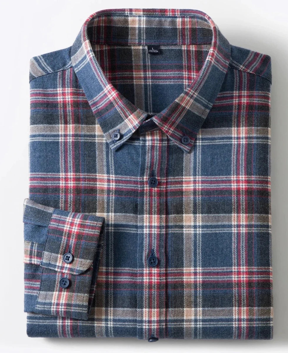 Casual overhemd met lange mouwen en geruit patroon
