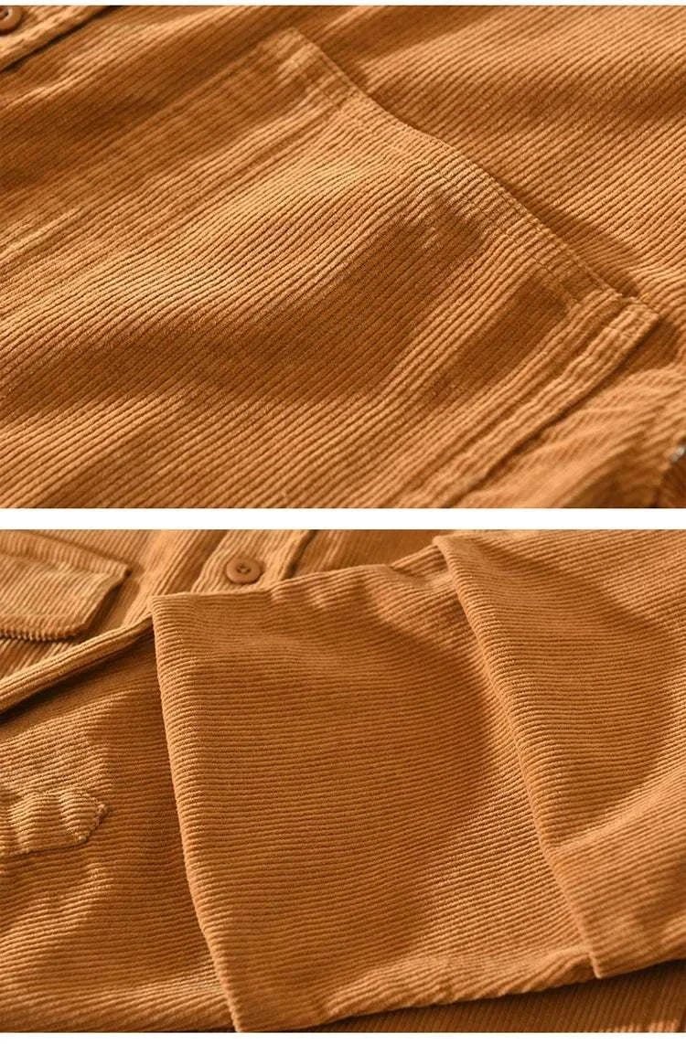 Chemise de printemps en velours côtelé de coton