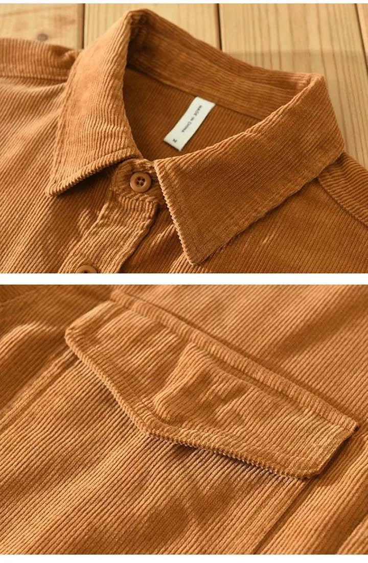 Chemise de printemps en velours côtelé de coton
