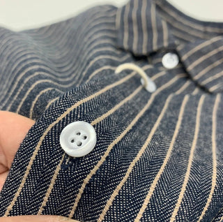 Chemise rayée en coton et lin à manches longues