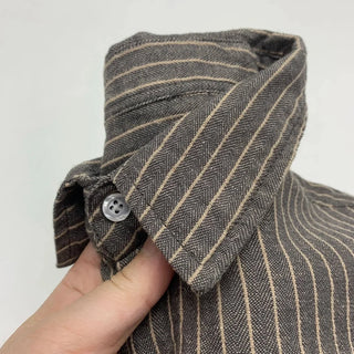 Chemise rayée en coton et lin à manches longues