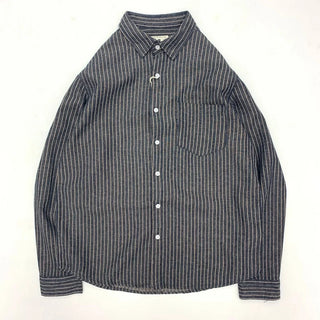 Chemise rayée en coton et lin à manches longues