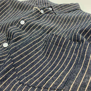 Chemise rayée en coton et lin à manches longues