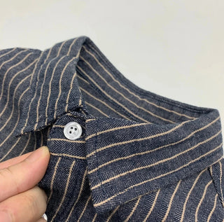 Chemise rayée en coton et lin à manches longues