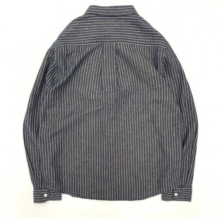Chemise rayée en coton et lin à manches longues