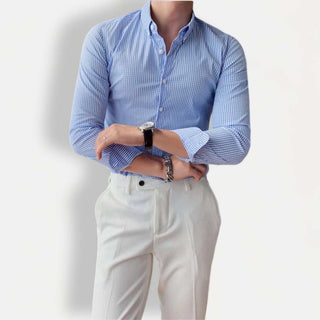 Chemise à carreaux en coton à manches longues