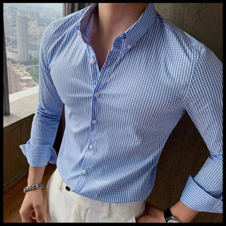 Chemise à carreaux en coton à manches longues