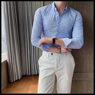 Chemise à carreaux en coton à manches longues