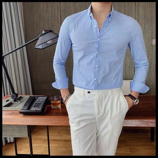 Chemise à carreaux en coton à manches longues