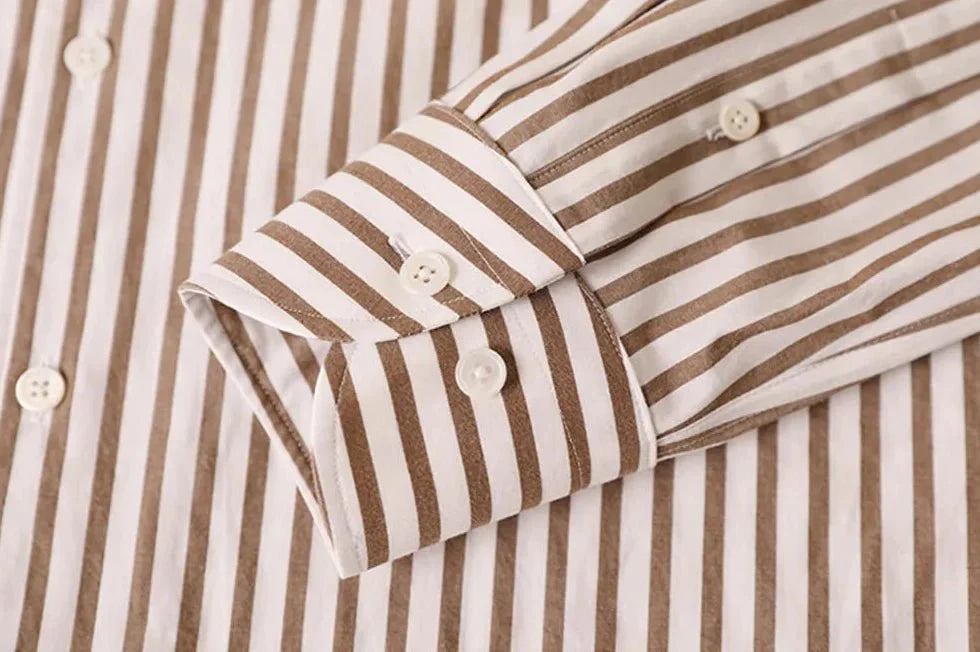Chemise italienne rayée en coton pour le bureau