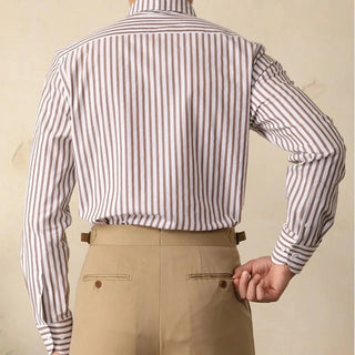 Chemise italienne rayée en coton pour le bureau